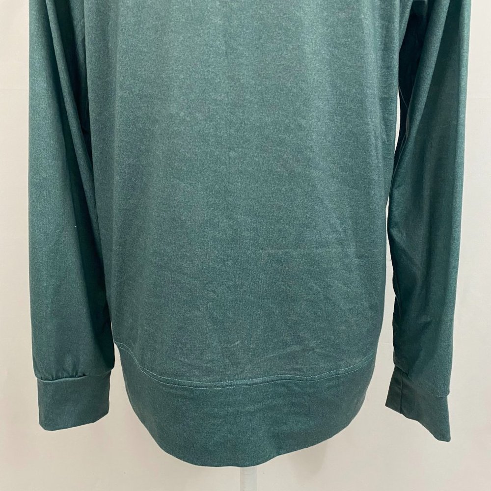 sz:M Teal Long Sleeve Donkey Graphic Pullover Top - Picture 8 of 10